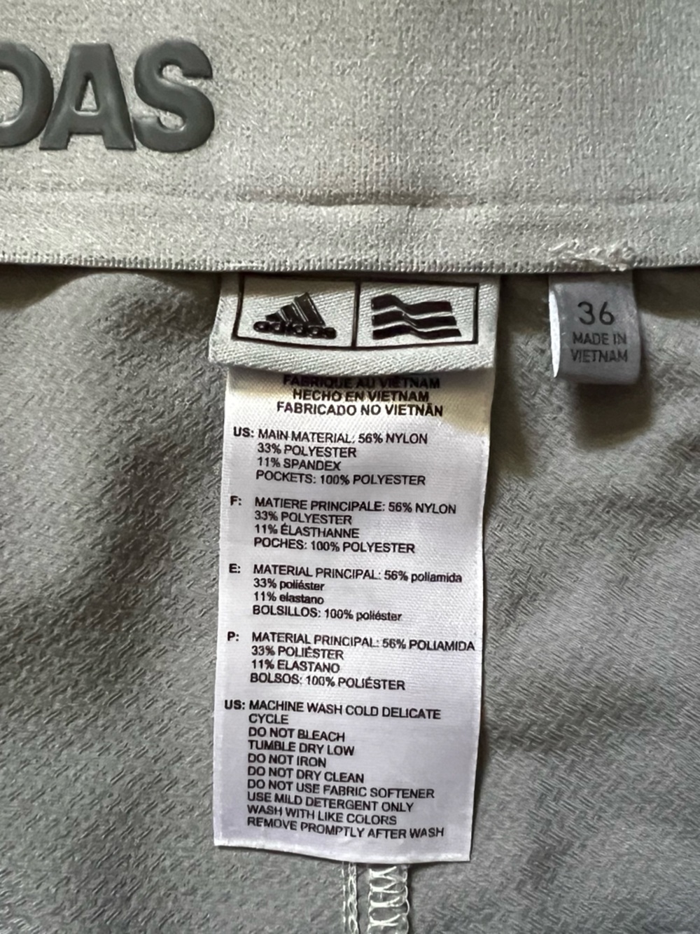 adidas Men's Light Gray Athletic Golf Shorts - Picture 5 of 8